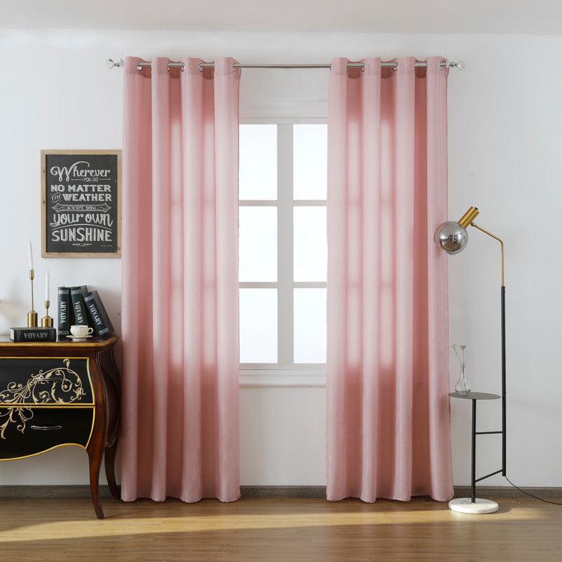 Cortina Opaca de Veludo Rosa 140*260cm - BOD HOME