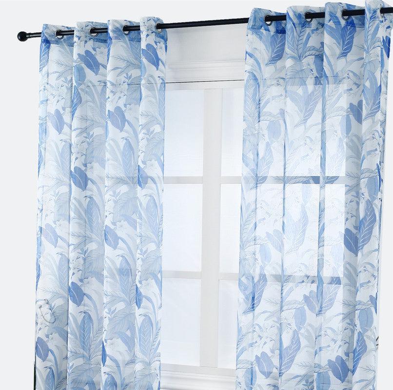 Cortina semi-duole com elegante estampa de folhas 140*260cm - BOD HOME