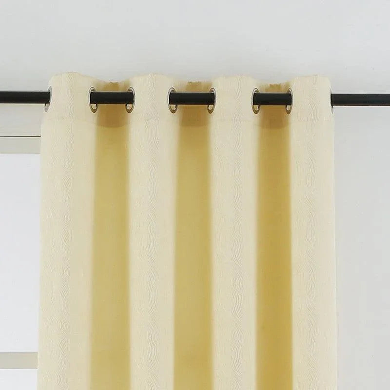 Cortina Tecido Delicado com Padrão de Ondas Bege 140*260cm - BOD HOME