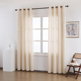 Cortina Tecido Encorpado com Estampa Tridimensional de Margaridas Selvagens Bege 140*260cm - BOD HOME
