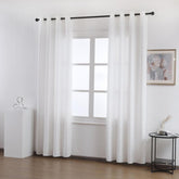 Cortina Tecido Encorpado com Padrão de Linhas Cruzadas Branco 140*260cm - BOD HOME