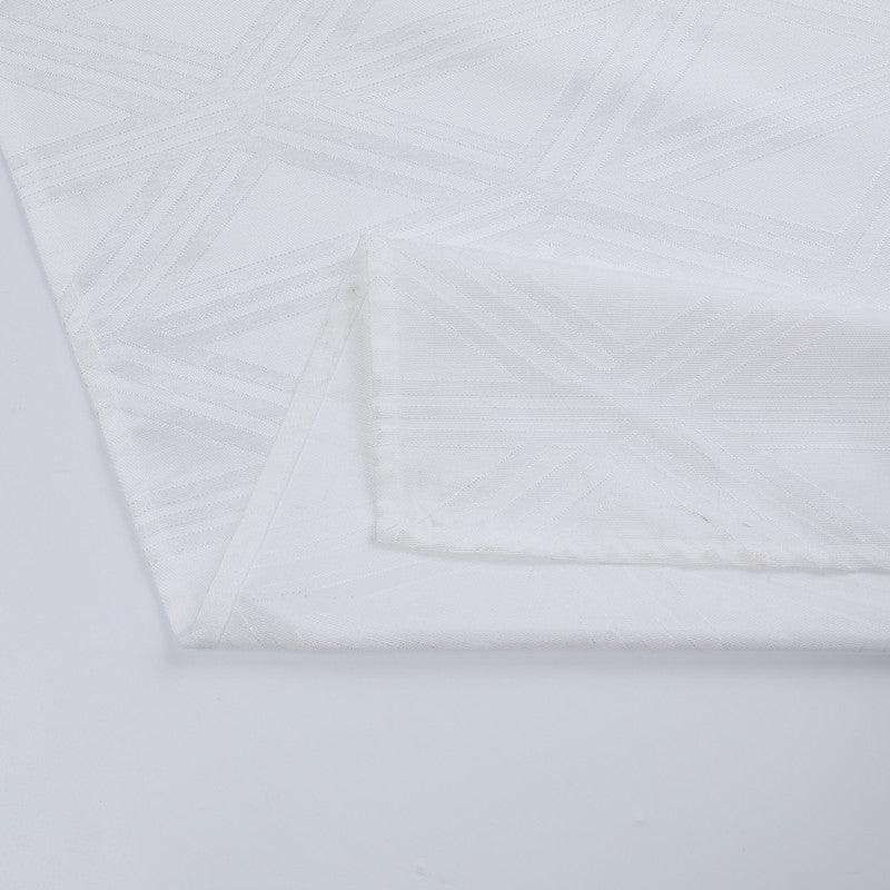 Cortina Tecido Encorpado com Padrão de Linhas Cruzadas Branco 140*260cm - BOD HOME