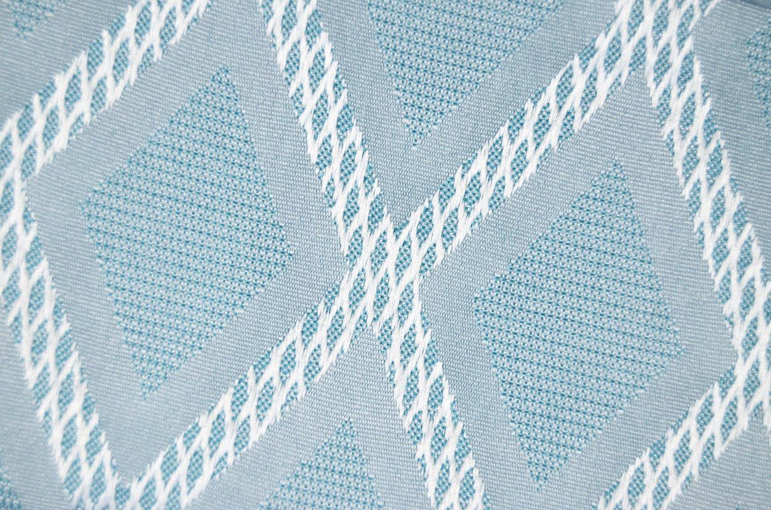 Cortina Tecido Encorpado com Padrão de Losango Azul Turquesa 140*260cm - BOD HOME