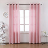 Cortina Tecido Encorpado com Padrão de Losango Rosa 140*260cm - BOD HOME