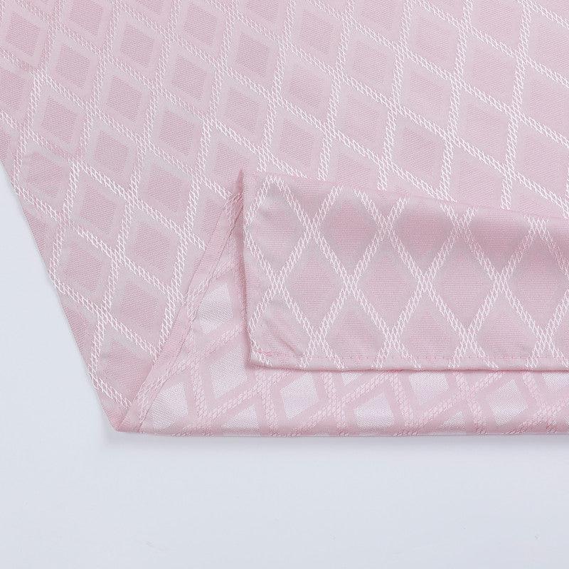 Cortina Tecido Encorpado com Padrão de Losango Rosa 140*260cm - BOD HOME