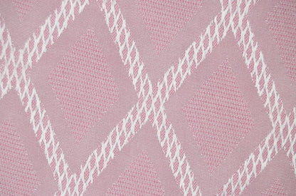 Cortina Tecido Encorpado com Padrão de Losango Rosa 140*260cm - BOD HOME