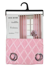 Cortina Tecido Encorpado com Padrão de Losango Rosa 140*260cm - BOD HOME