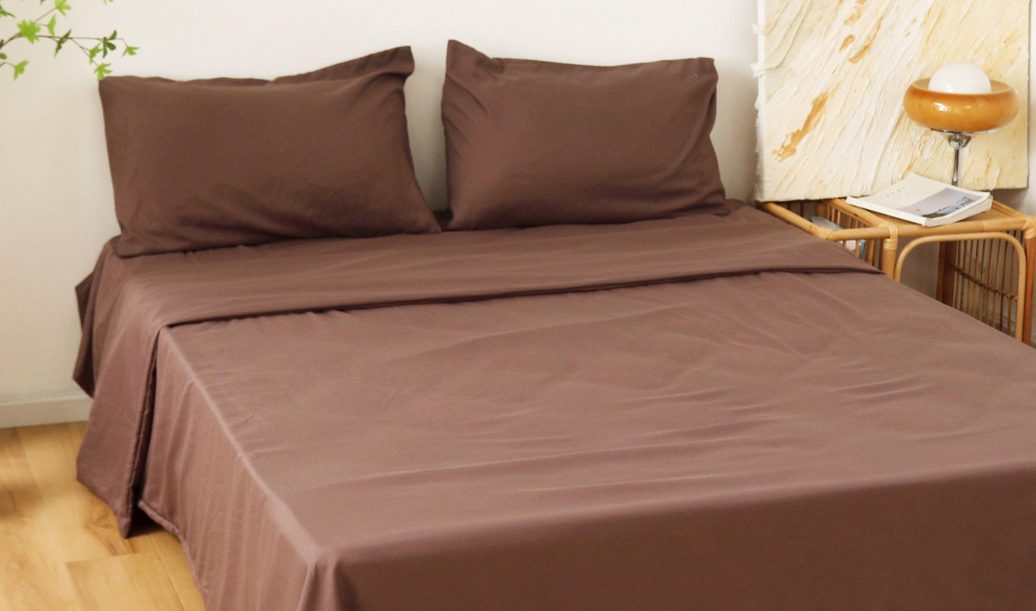 JOGO DE CAMA LISO CASTANHO - BOD HOME