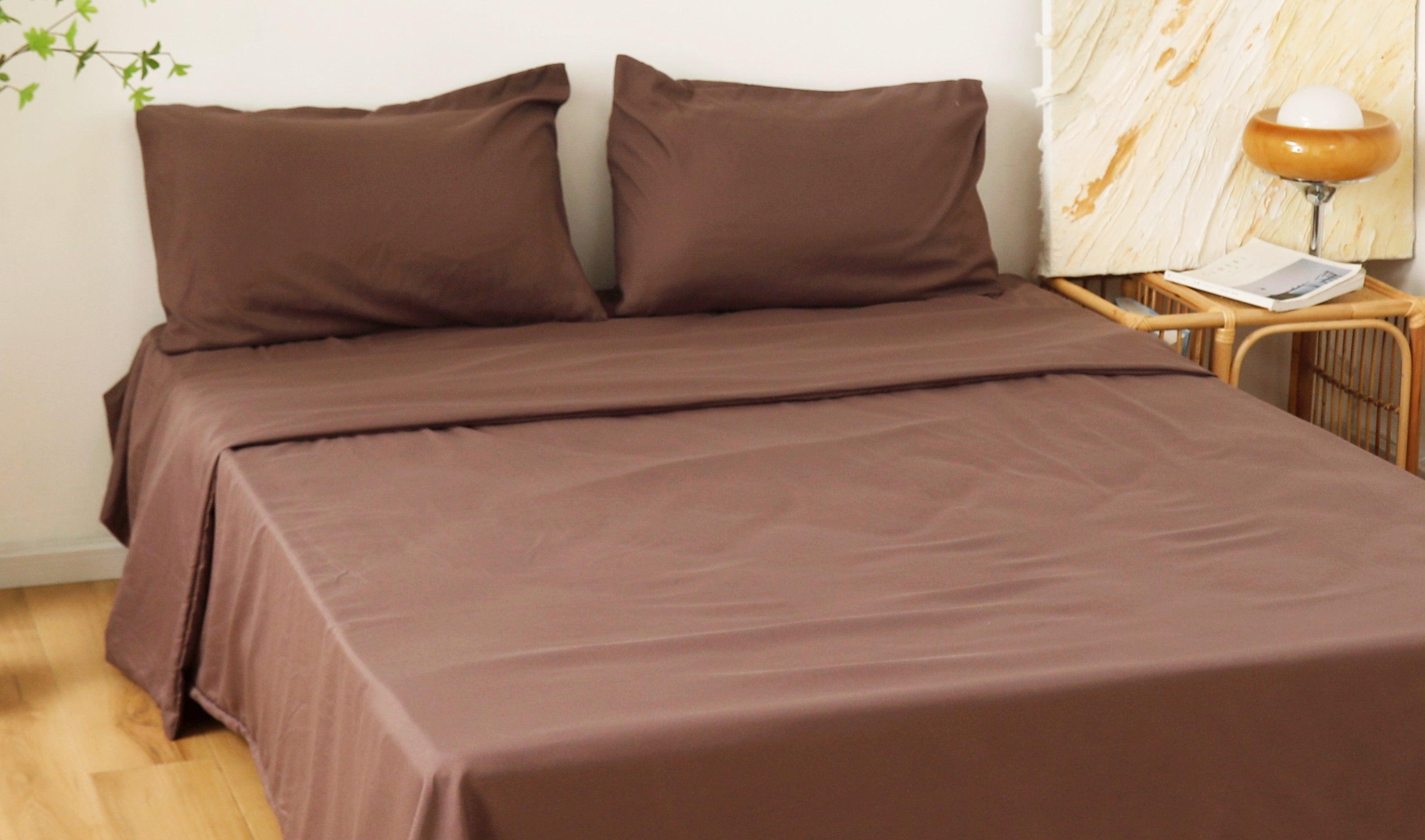 JOGO DE CAMA LISO CASTANHO - BOD HOME