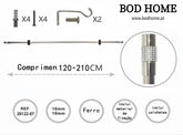 Varao De Cortina 120-210cm Elegante Prateada - BOD HOME