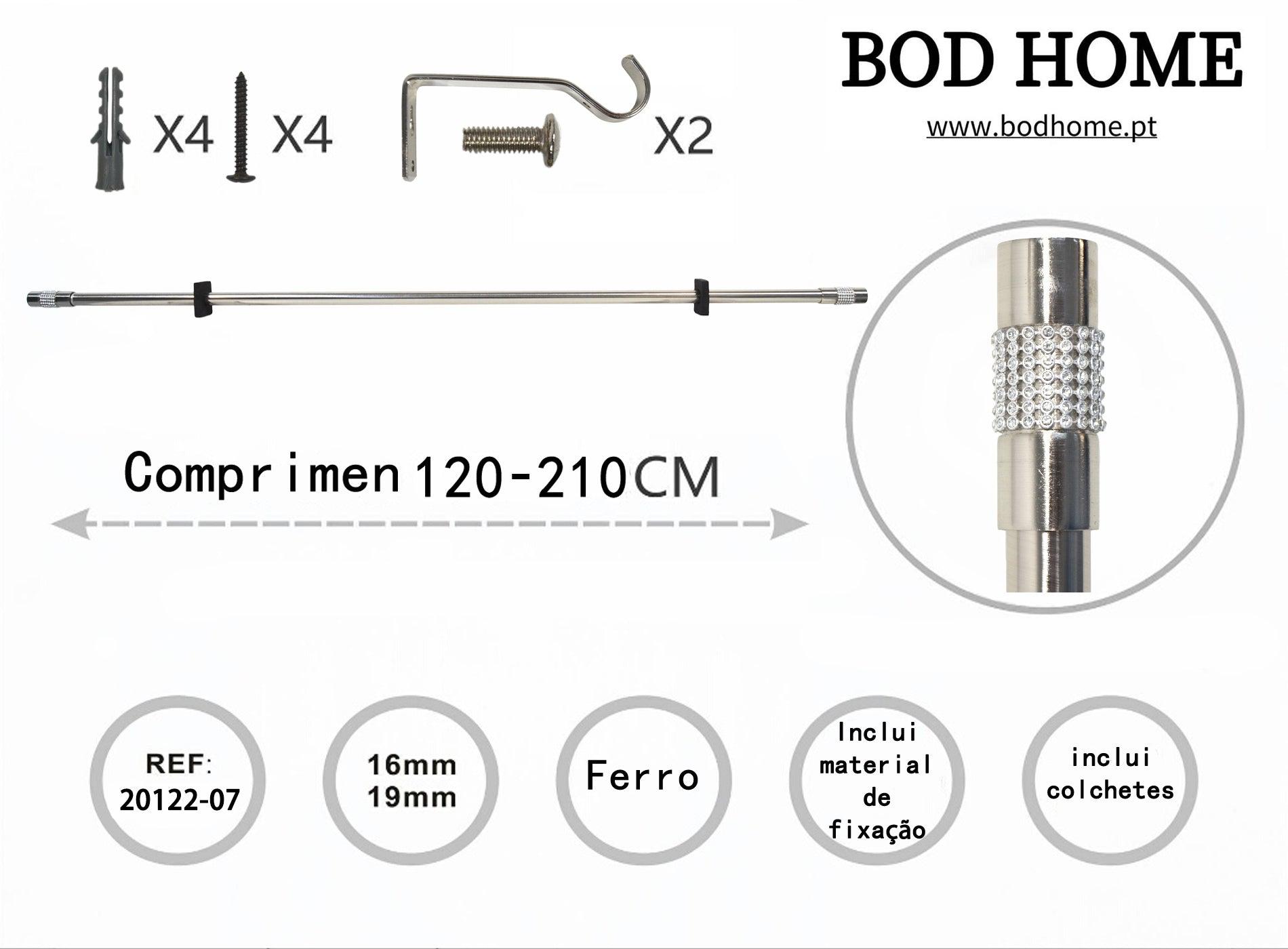 Varao De Cortina 120-210cm Elegante Prateada - BOD HOME